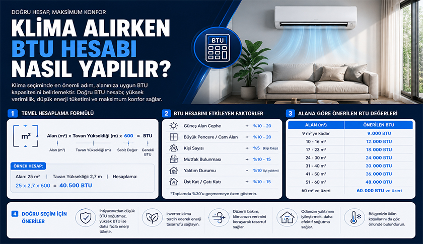 Klima Alırken BTU Hesabı Nasıl Yapılır?